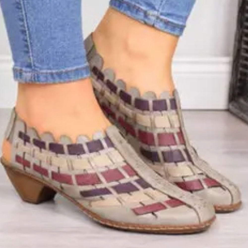 Newchic woven braided open heel boots size 11